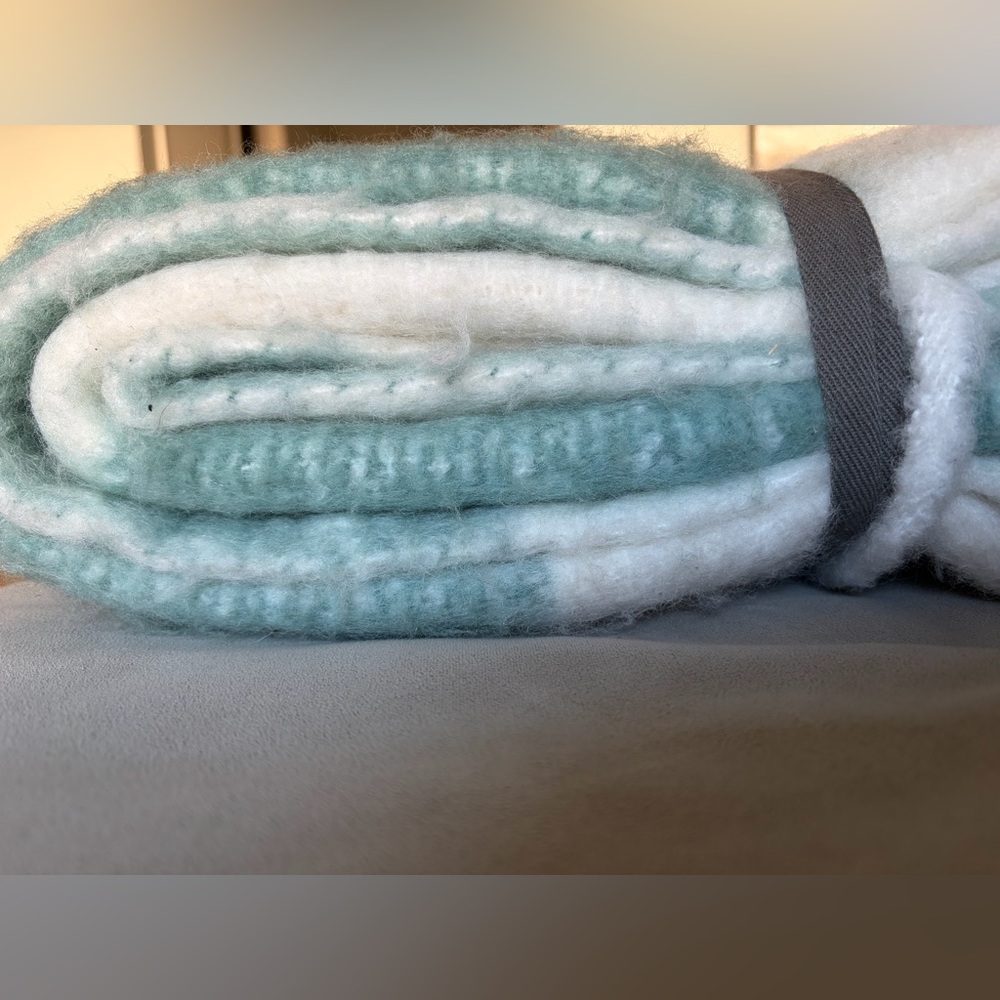 West Elm Throw Blanket Faux Mohair Wool Blend Ombré NWT